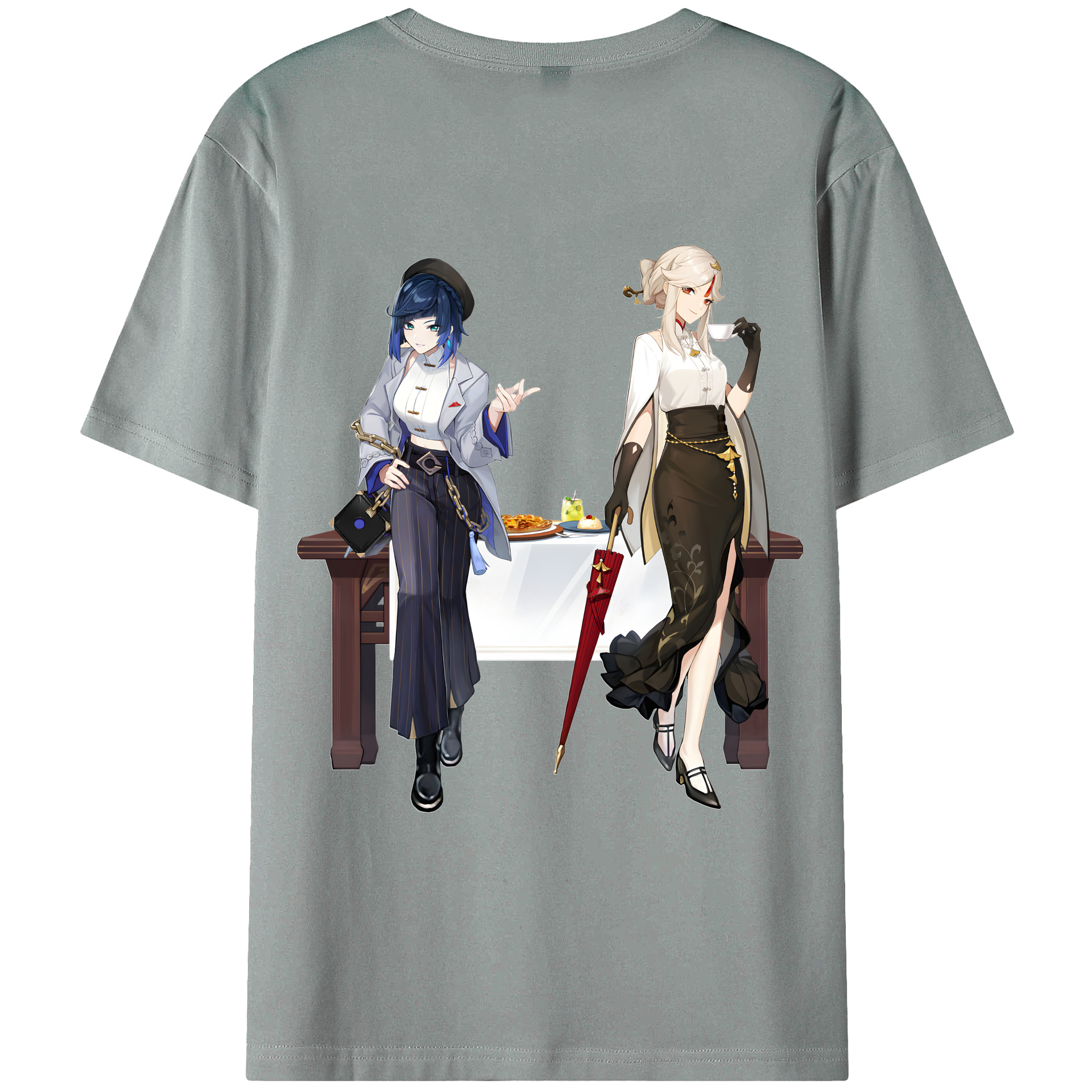 げんし神 夜兰 やらん genshin Yaran 綿100％ メンズ半袖Tシャツ（バックプリント） 通気性